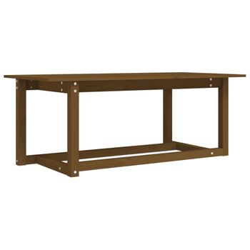 Mesa De Centro Madera Maciza De Pino Marrón Miel 110x55x45 Cm