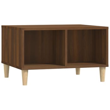 Mesa De Centro Madera Contrachapada Marrón Roble 60x50x36,5 Cm