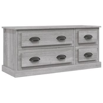 Mueble Para Tv Madera Contrachapada Gris Sonoma 100x35,5x45 Cm