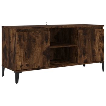 Mueble Para Tv Con Patas De Metal Roble Ahumado 103,5x35x50 Cm