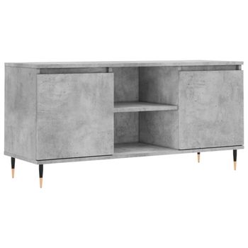 Mueble De Tv Madera De Ingeniería Gris Hormigón 104x35x50 Cm