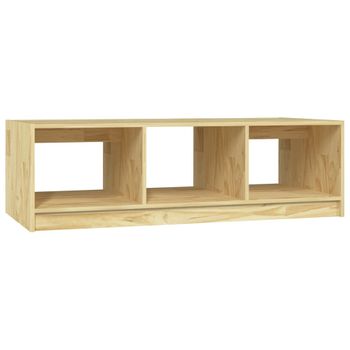 Mesa De Centro De Madera Maciza De Pino 110x50x34 Cm