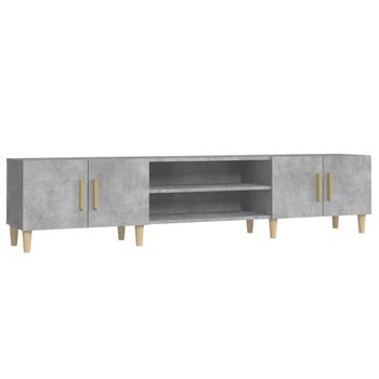 Mueble De Tv Madera Contrachapada Gris Hormigón 180x31,5x40 Cm