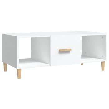 Mesa De Centro Madera Contrachapada Blanco 102x50x40 Cm