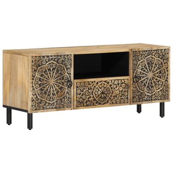 Mueble De Tv Madera Maciza De Mango 105x33x46 Cm