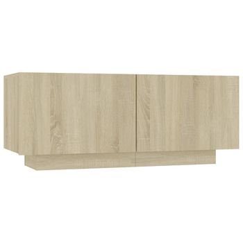 Mesita De Noche Madera De Ingeniería Roble Sonoma 100x35x40 Cm