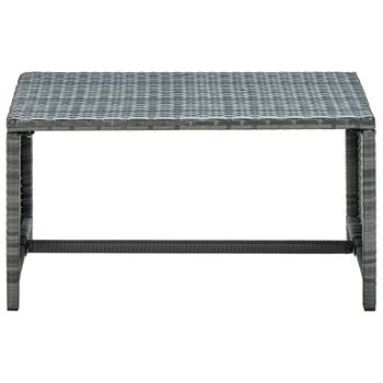 Mesa De Centro De Ratán Sintético Gris 70x40x38 Cm