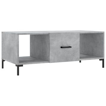 Mesa De Centro Madera Contrachapada Gris Hormigón 102x50x40 Cm