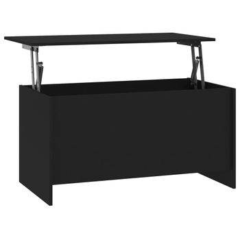 Mesa De Centro Madera Contrachapada Negra 102x55,5x52,5 Cm