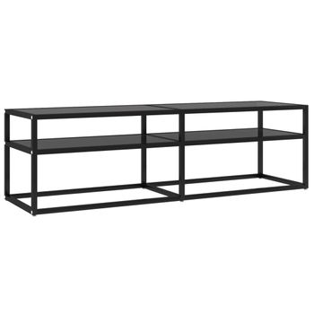 Mueble Para Tv Vidrio Templado Negro 140x40x40,5 Cm