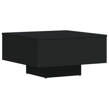 Mesa De Centro Madera Contrachapada Negro 60x60x31,5 Cm