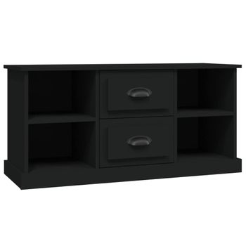 Mueble Para Tv Madera Contrachapada Negro 99,5x35,5x48 Cm