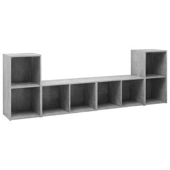 Muebles De Salón 4 Piezas Madera Ingeniería Gris Hormigón