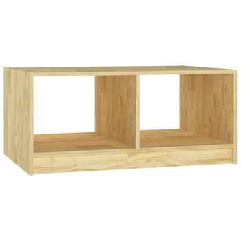 Mesa De Centro De Madera Maciza De Pino 75x50x33,5 Cm