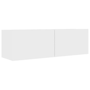 Mueble Para Tv Pared Madera Contrachapada Blanco 100x30x30 Cm