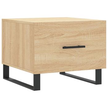 Mesa De Centro Madera Contrachapada Roble Sonoma 50x50x40 Cm