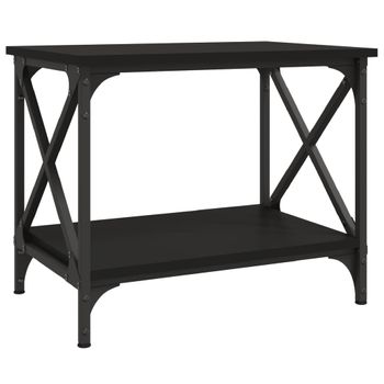 Mesa Auxiliar De Madera Contrachapada Negro 55x38x45 Cm