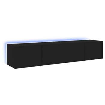 Muebles De Tv De Pared Con Luces Led 2 Unidades Negro 80x35x31 Cm