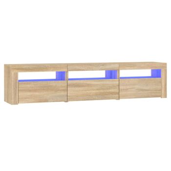 Mueble De Tv Con Luces Led Roble Sonoma 180x35x40 Cm