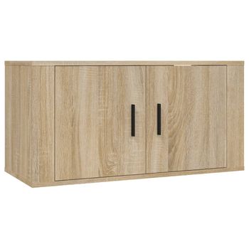 Mueble Para Tv De Pared Roble Sonoma 80x34,5x40 Cm