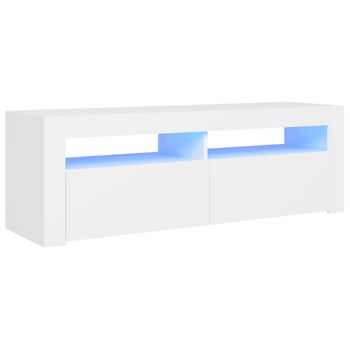 Mueble Para Tv Con Luces Led Blanco 120x35x40 Cm