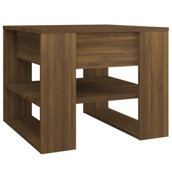 Mesa De Centro Madera Contrachapada Roble Marrón 55,5x55x45 Cm