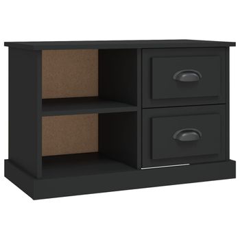 Mueble Para Tv Madera Contrachapada Negro 73x35,5x47,5 Cm