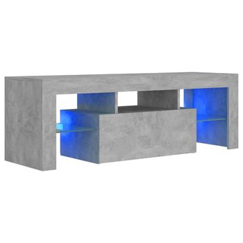 Mueble De Tv Con Luces Led Gris Hormigón 120x35x40 Cm