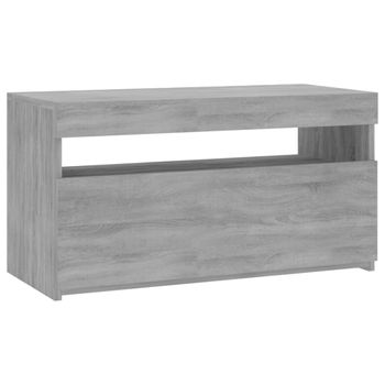 Mueble De Tv Con Luces Led Gris Sonoma 75x35x40 Cm