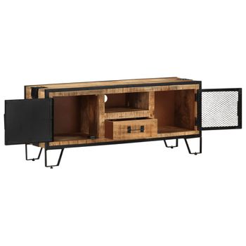 Mueble Para Tv De Madera Maciza De Mango Rugosa 110x31x46 Cm