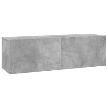 Mueble Para Tv Madera Contrachapada Gris Hormigón 100x30x30 Cm