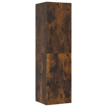 Mueble Para Tv De Pared Color Roble Ahumado 30,5x30x110 Cm