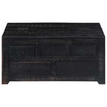 Mesa De Centro Madera Maciza De Mango Negro 65x65x30 Cm