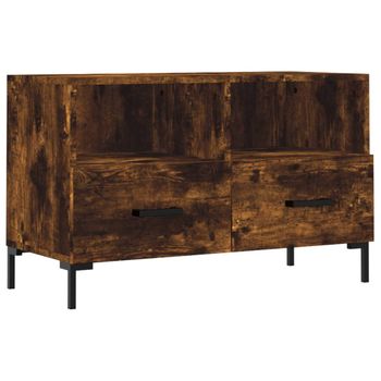 Mueble Para Tv Madera Contrachapada Roble Ahumado 80x36x50 Cm