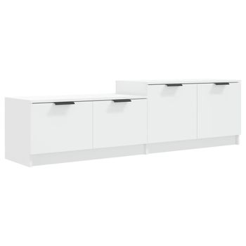 Mueble Para Tv Madera Contrachapada Blanco 158,5x36x45 Cm