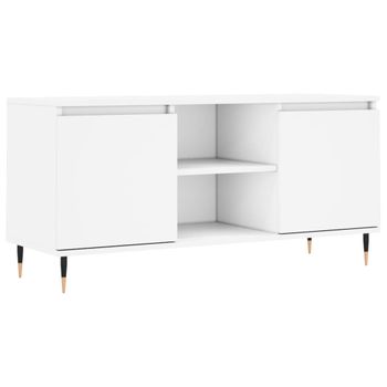 Mueble De Tv Madera De Ingeniería Blanco 104x35x50 Cm