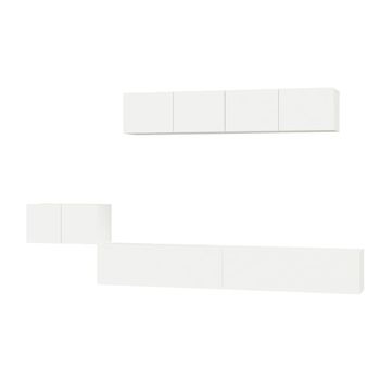 Set De Muebles Para Tv 5 Piezas Madera Contrachapada Blanco