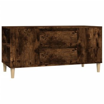 Mueble De Tv Madera Contrachapada Roble Ahumado 102x44,5x50 Cm