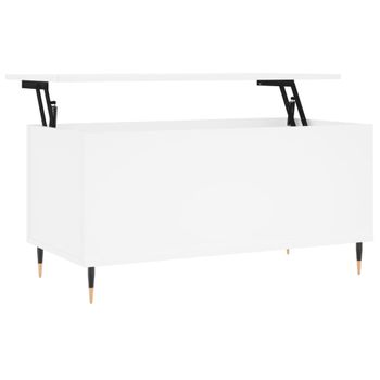 Mesa De Centro Madera Contrachapada Blanco 90x44,5x45 Cm