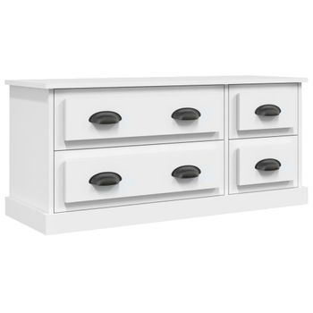 Mueble Para Tv Madera Contrachapada Blanco 100x35,5x45 Cm