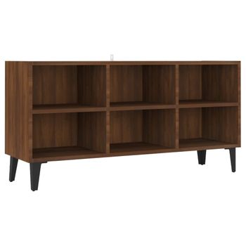 Mueble Para Tv Con Patas De Metal Roble Marrón 103,5x30x50 Cm