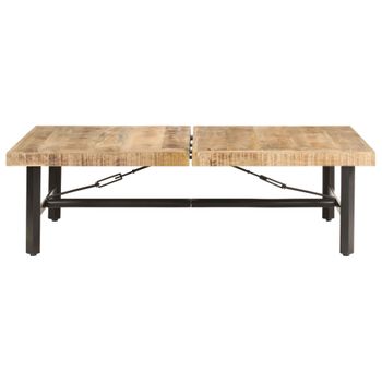 Mesa De Centro De Madera Maciza De Mango 142x90x42 Cm