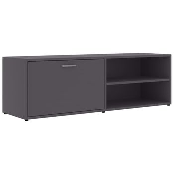 Mueble De Tv Madera Contrachapada Gris 120x34x37 Cm