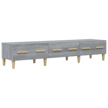 Mueble Para Tv Madera Contrachapada Gris Sonoma 150x34,5x30 Cm