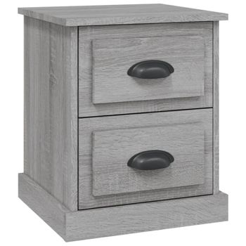 Mesita De Noche Madera Contrachapada Gris Sonoma 39x39x47,5 Cm