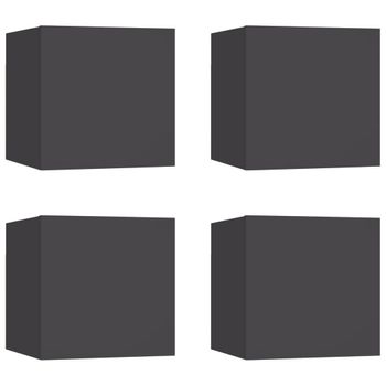 Muebles De Pared Para Tv 4 Unidades Gris 30,5x30x30 Cm