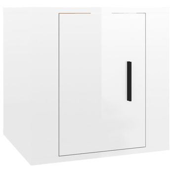 Mueble Para Tv De Pared Blanco Brillante 40x34,5x40 Cm