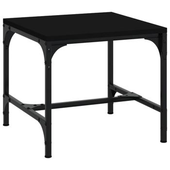 Mesa Auxiliar De Madera Contrachapada Negro 40x40x35 Cm