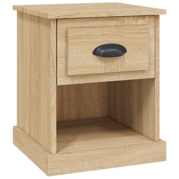 Mesita De Noche Madera Contrachapada Roble Sonoma 39x39x47,5 Cm