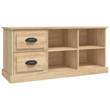 Mueble De Tv Madera Contrachapada Roble Sonoma 102x35,5x47,5 Cm